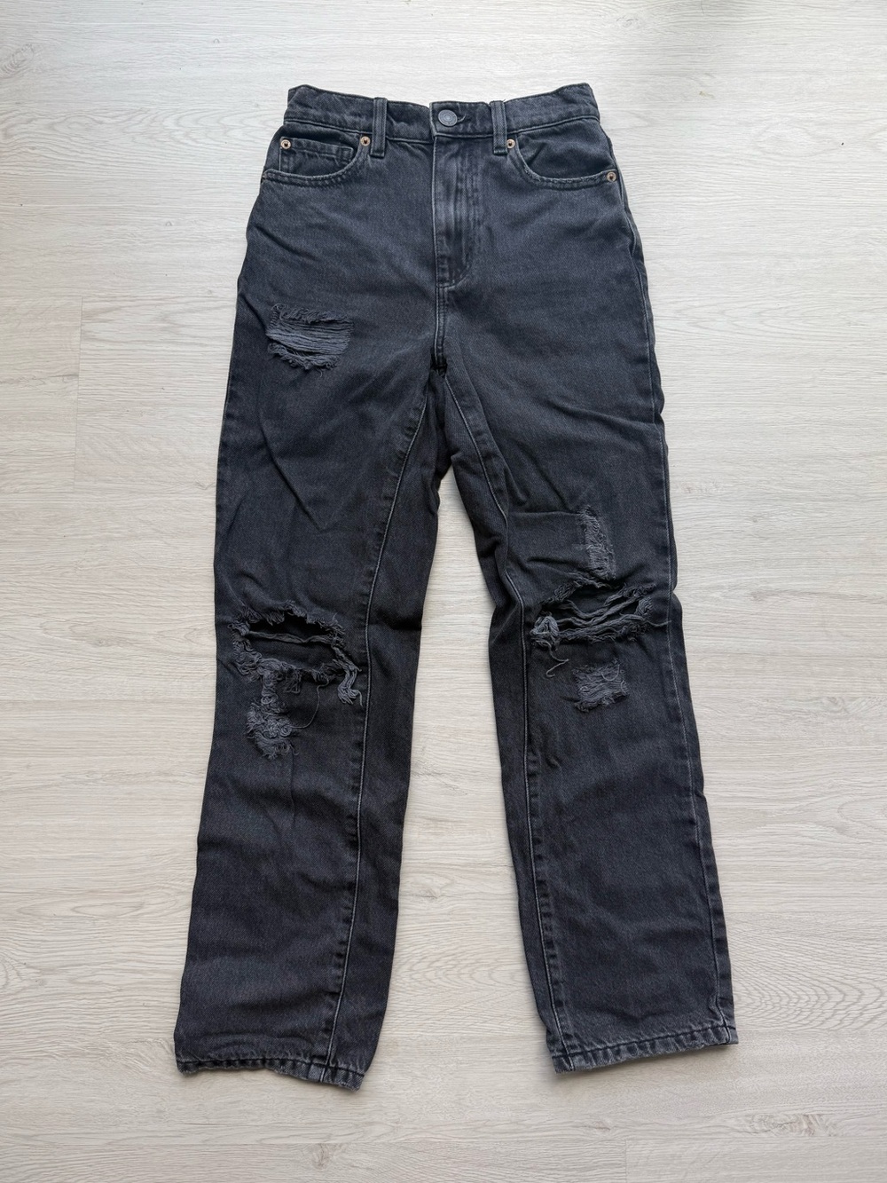 Garage Distressed Black High-Waisted Jeans